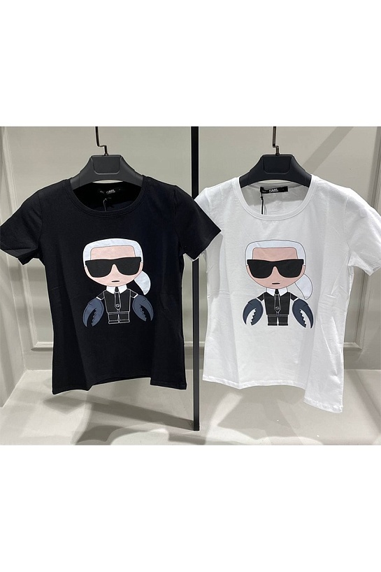 Женская чёрная футболка Karl Lagerfeld "Cancer"