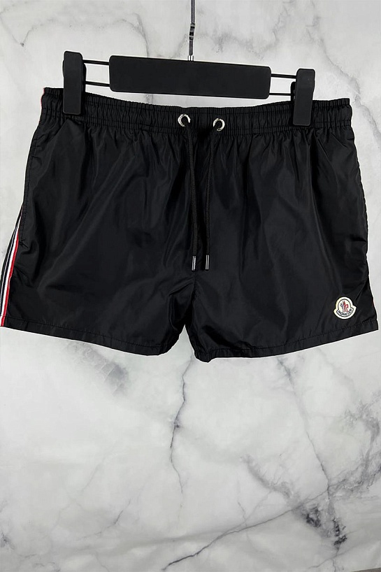 Мужские чёрные шорты Moncler logo-patch
