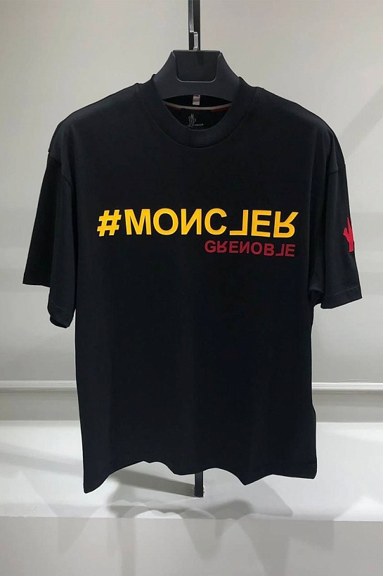 Чёрная оверсайз футболка Moncler Grenoble