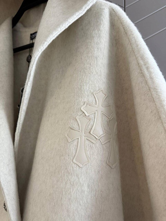 Женское пальто с капюшоном Chrome Hearts premium - Beige