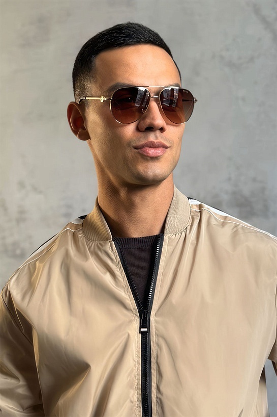 Солнцезащитные очки Versace Aviator - Brown / Gold