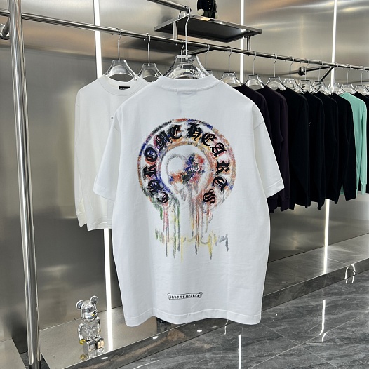 Белая оверсайз футболка Chrome Hearts Premium   