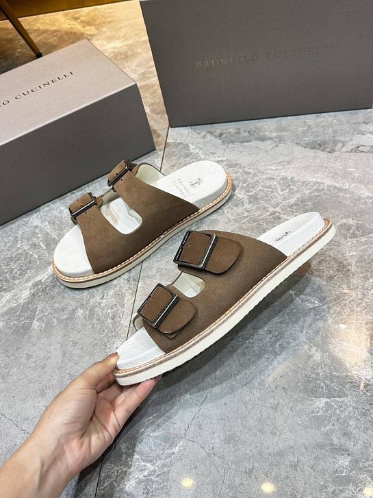 Замшевые шлёпанцы Brunello Cucinelli Urban