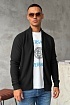 Чёрная кофта на молнии Hugo Boss logo-embroidered
