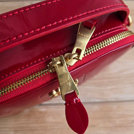 Женская лакированная сумка MIU MIU 20x12 см - Red