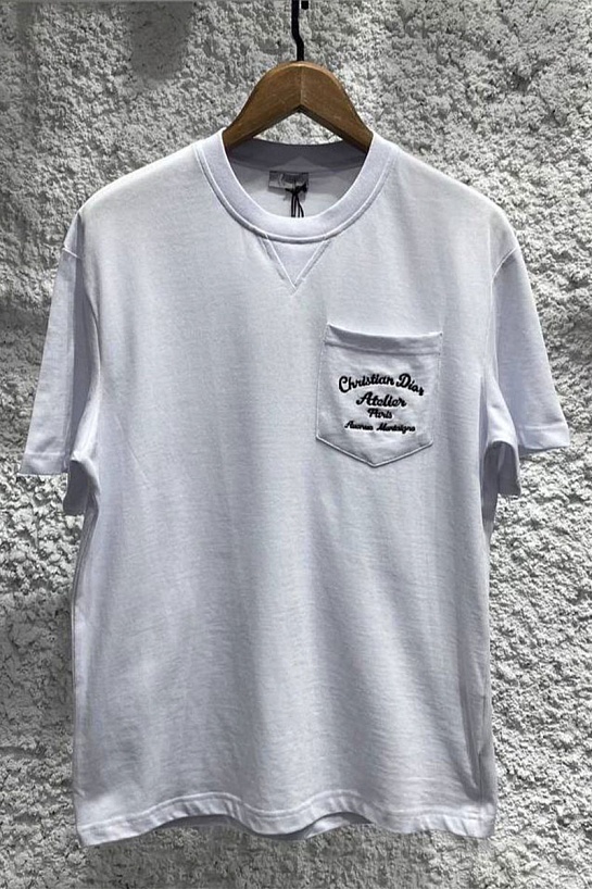 Белая оверсайз футболка Dior Atelier Pocket