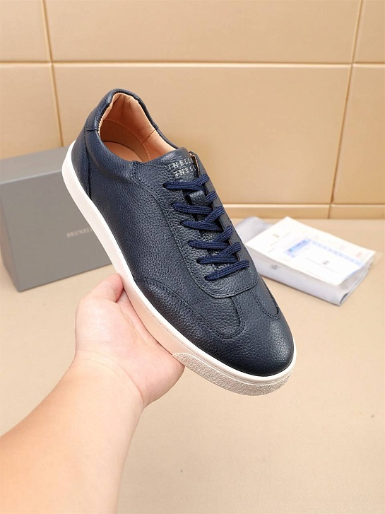 Кожаные кроссовки Brunello Cucinelli low-top - Navy