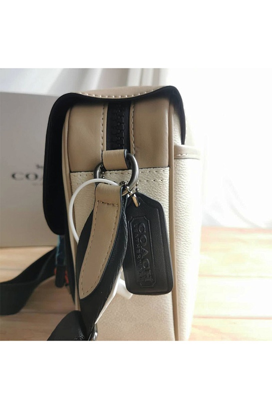 Кожаная сумка Coach Track - Colorblock 28x20 см