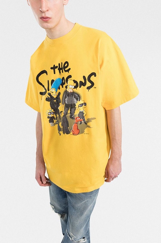 Жёлтая оверсайз футболка Balenciaga The Simpsons