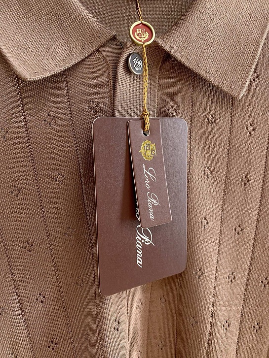 Мужское коричневое поло Loro Piana premium