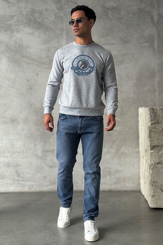 Мужской свитшот Hermes серого цвета