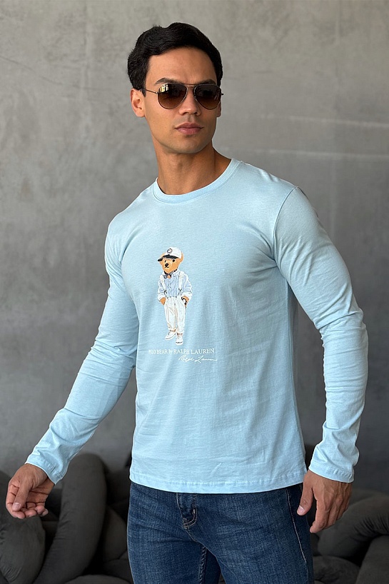 Мужской лонгслив Роlо Ralрh Lаurеn "Bear" - Blue