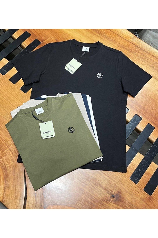 Мужская бежевая футболка Burberry TB logo