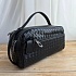 Кожаная барсетка Bottega Veneta Intrecciato 27x14 см - Black