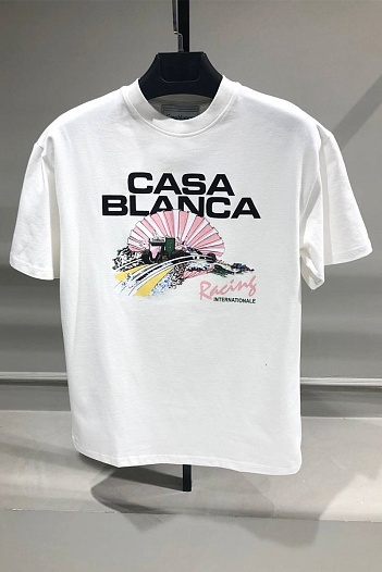Белая оверсайз футболка Casablanca graphic-print   