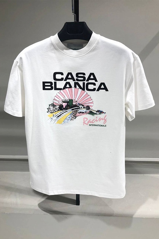 Белая оверсайз футболка Casablanca graphic-print
