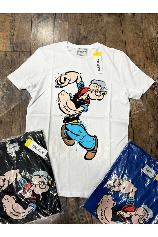 Футболка чёрного цвета Iceberg Popeye