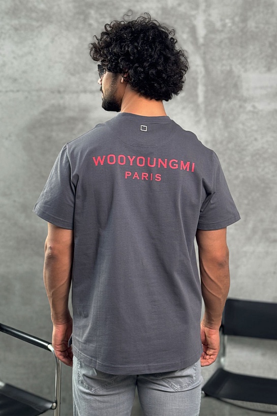 Серая оверсайз футболка Wooyoungmi logo patch