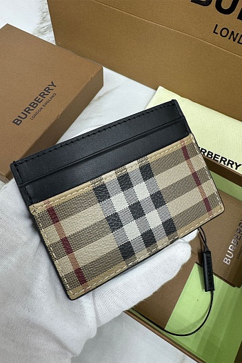 Кожаный кардхолдер Burberry Premium 10x7 см   