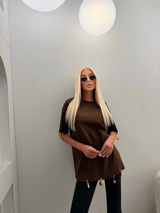 Женская базовая футболка Schiaparelli premium - Brown