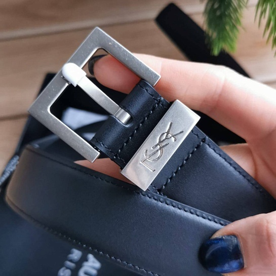 Кожаный ремень Yves Saint Laurent - ширина 3 см, длина 80 / 85 см (2 расцветки)