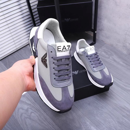 Мужские кроссовки Emporio Armani logo-plaque - Grey