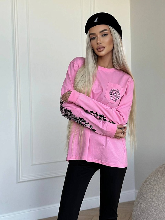 Женский розовый свитшот Chrome Hearts