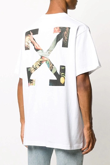Белая оверсайз футболка Off-White Pascal Arrow Logo   