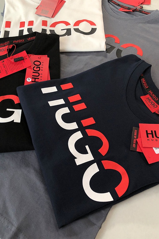 Мужская серая футболка Hugo Boss