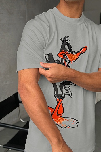 Мужская серая футболка Iceberg x Looney Tunes   