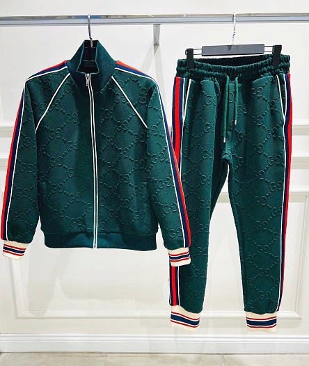 Зелёный спортивный костюм Gucci GG jacquard   