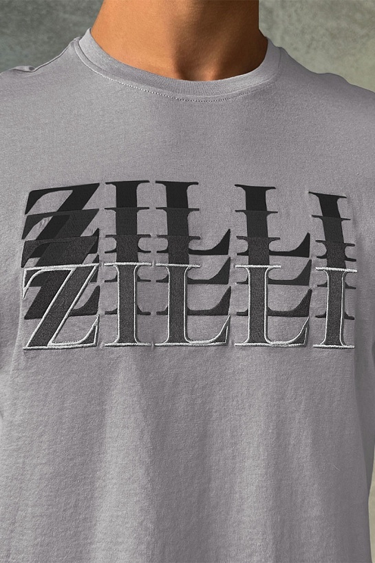 Мужская футболка Zilli серого цвета