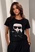 Женская чёрная футболка Karl Lagerfeld "Sagittarius"