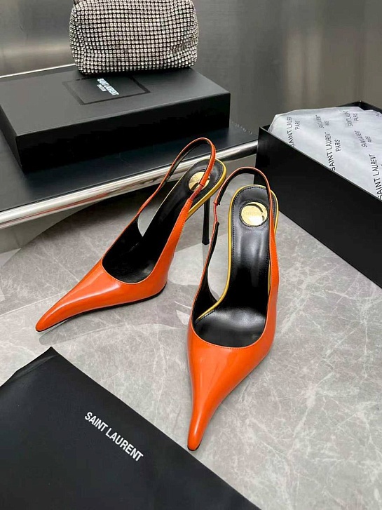Женские кожаные туфли на каблуке Yves Saint Laurent premium