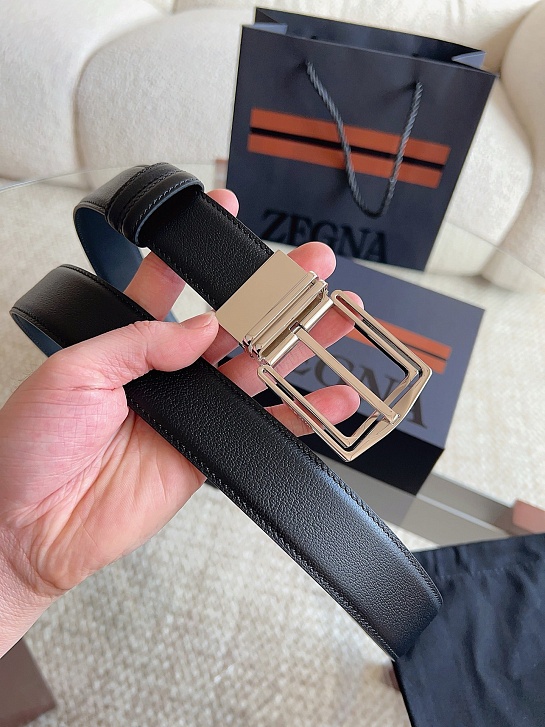 Двусторонний кожаный ремень Zegna premium