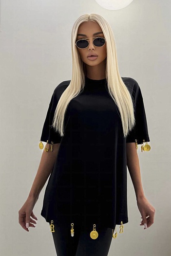 Женская базовая футболка Schiaparelli premium - Black   