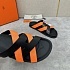 Мужские шлёпанцы Hermes Kazimir - Black / Orange