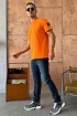 Оранжевая мужская футболка с патчем на плече Stone Island