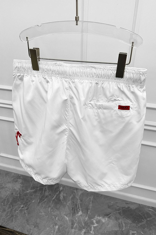 Мужские белые шорты Hugo Boss Dugo logo-embroidered