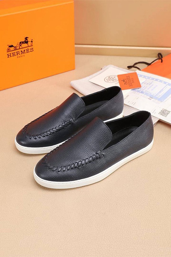 Мужские кожаные лоферы Hermes Julian - Navy