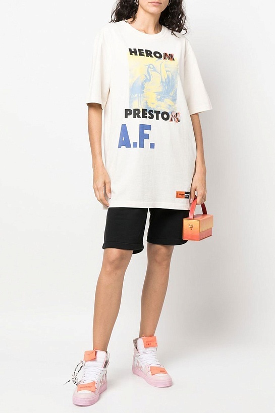 Белая оверсайз футболка Heron Preston A.F. Authorized