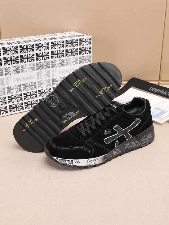 Замшевые кроссовки с мехом Premiata low-top - Black