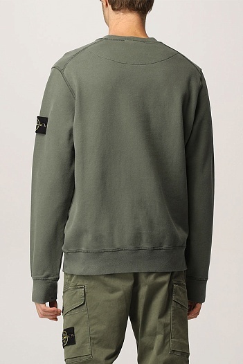 Мужской свитшот зелёного цвета Stone Island Compass-patch   