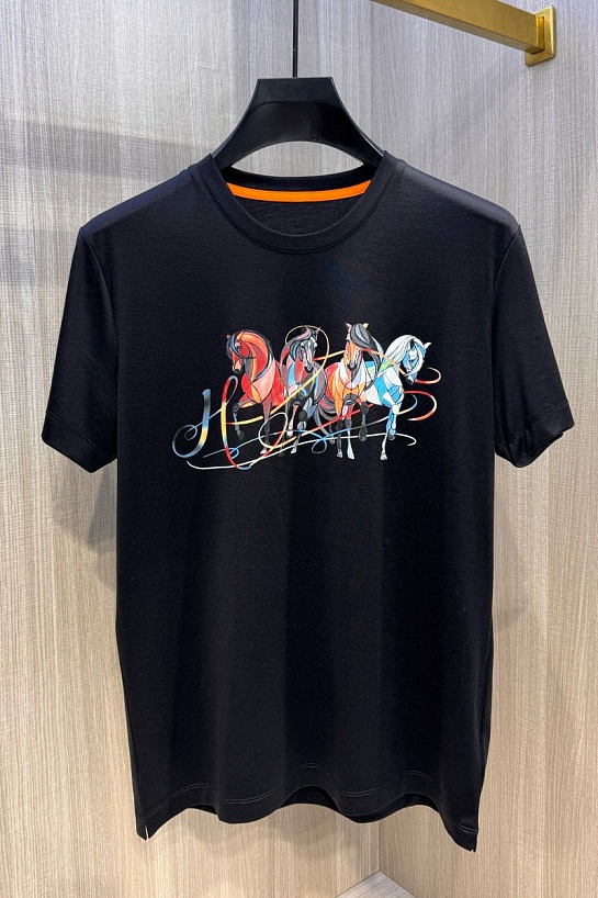 Футболка чёрного цвета Hermes Premium