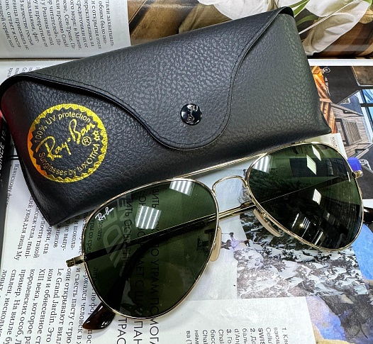 Солнцезащитные очки Ray-Ban Aviator Large Metal - Green   
