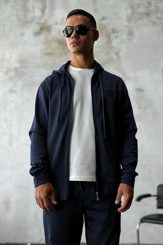 Кофта на молнии Hugo Boss logo-patch - Navy
