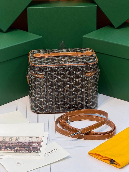 Кожаная сумка Goyard Muse Vanity Case ​premium 20x16x14 см