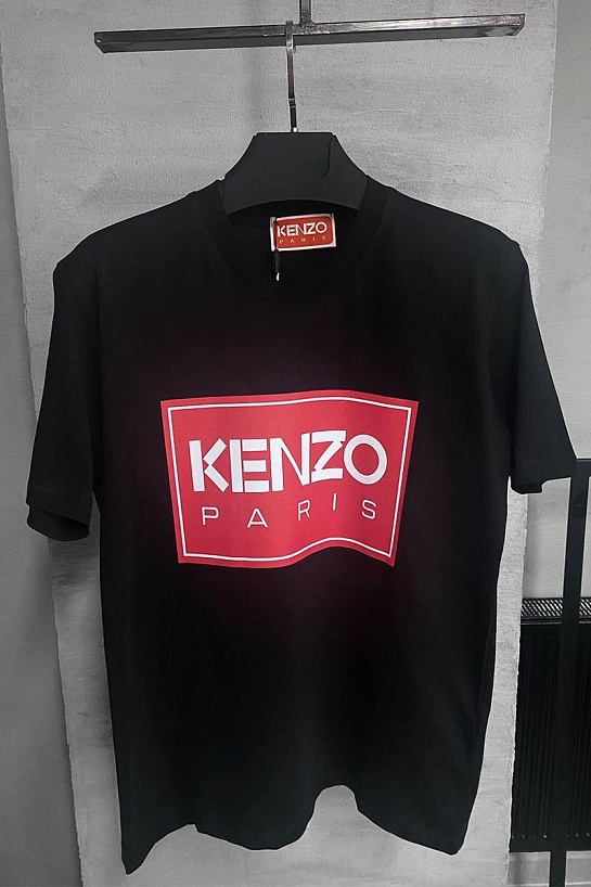 Футболка чёрного цвета Kenzo Paris logo-print