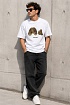 Белая оверсайз футболка Palm Angels Leopard Bear