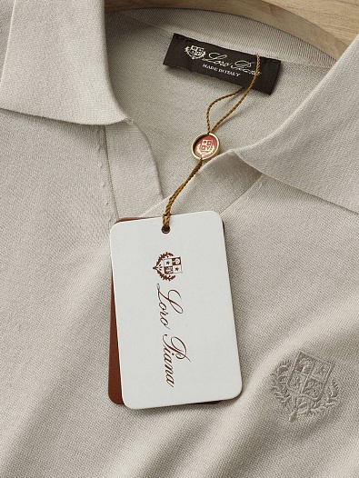 Поло с длинным рукавом Loro Piana premium - Brown   